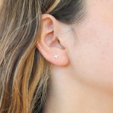 Gold Square Stud Earrings